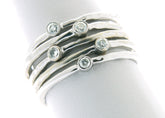 18k white gold diamond stacking rings - abigailheche